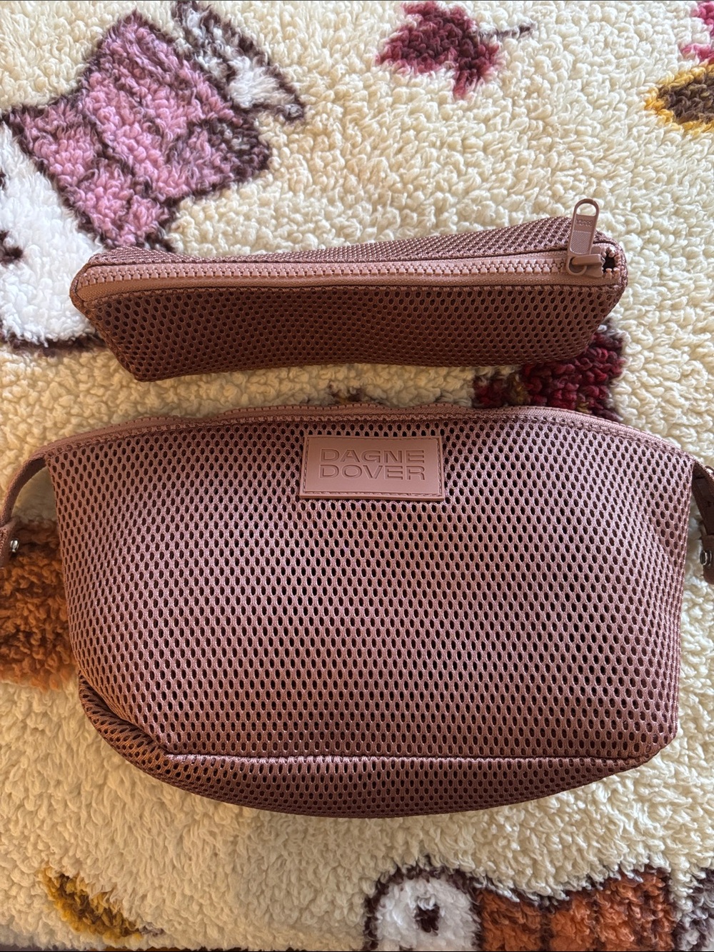 Dagne Dover Air Mesh Zip Pouch Dune Mauve Pink